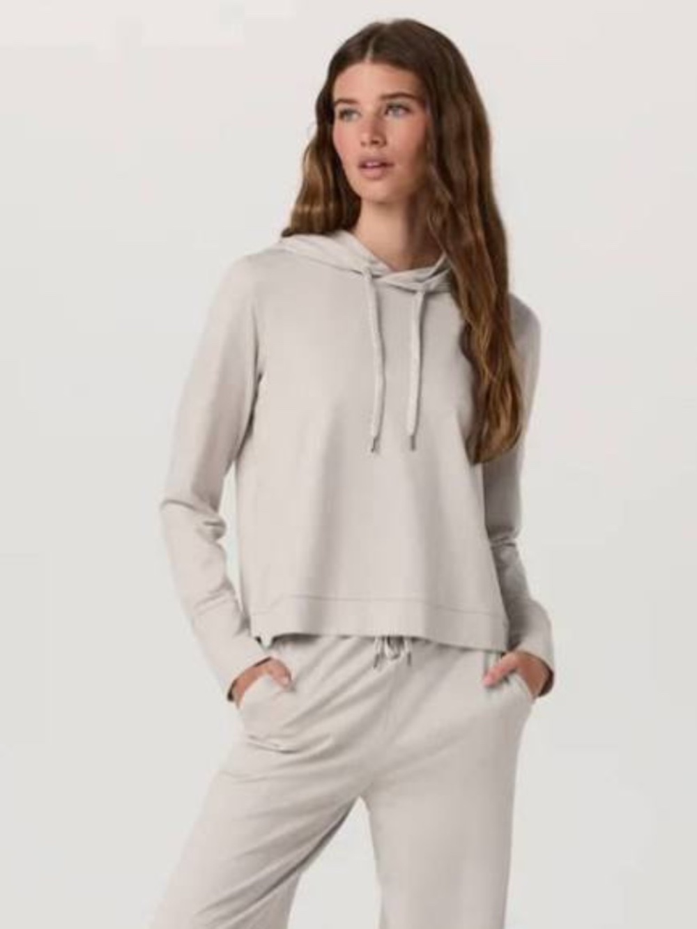 Vuori Halo Essential Hoodie Pale Grey Neutral Heather | Size S